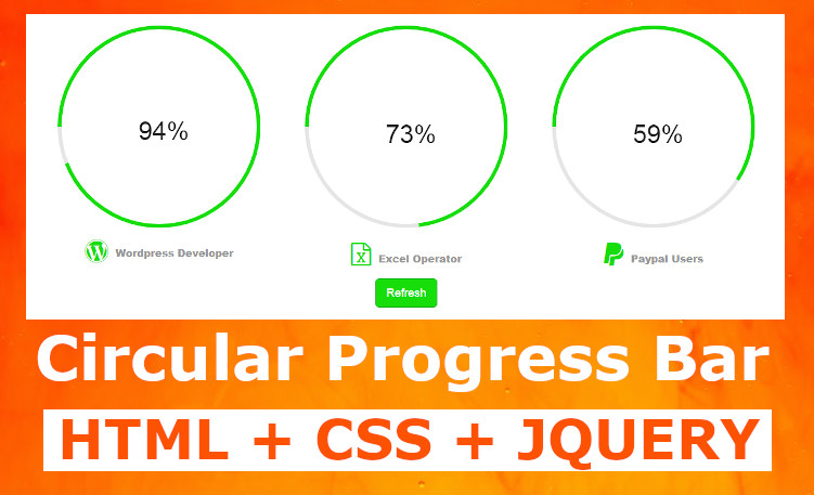 How to Create Circular Progress Bar Using jQuery and CSS?